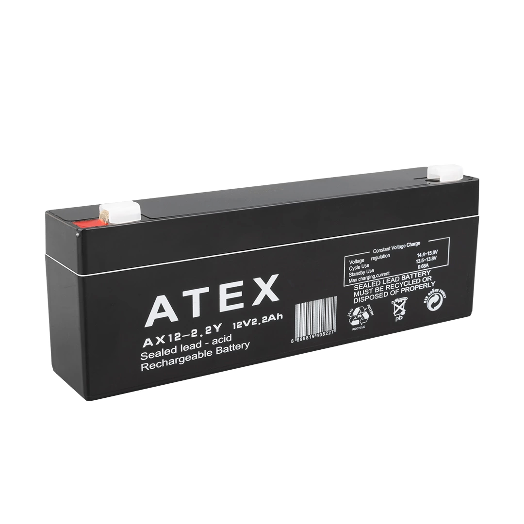 Atex 12 Volt - 2.2 Amper Yatık Uzun Akü 178 X 34 X 60 Mm