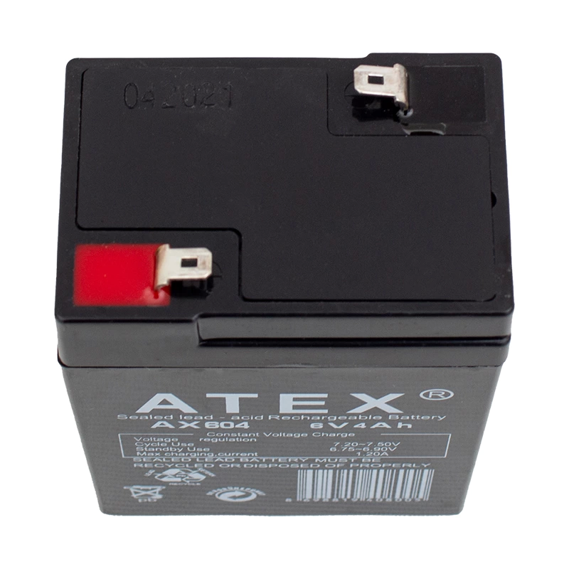 Atex Ax-604 Akü 6 Volt - 4 Amper Işıldak Aküsü 70 X 48 X 101 Mm