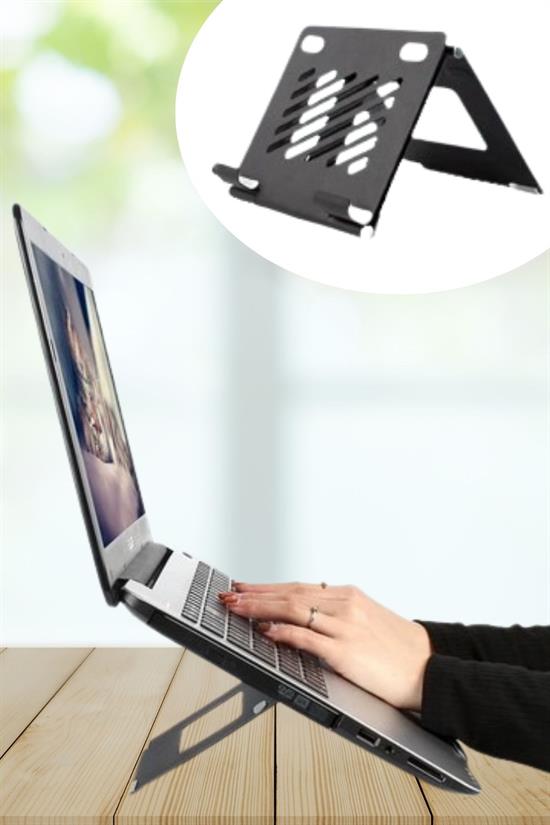 Ayarlanabilir Metal Dizüstü Destek Tabanı Katlanabilir Taşınabilir Laptop Sehpası Standı (4620)