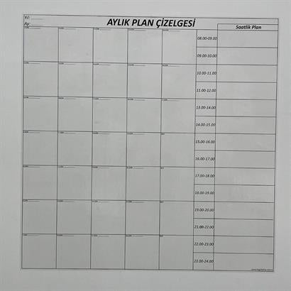 BUFFER® Aylık Planlayıcı Manyetik Duvar Stickerı Takvim Plan Çizelgesi