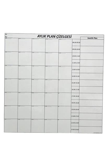 BUFFER® Aylık Planlayıcı Manyetik Duvar Stickerı Takvim Plan Çizelgesi