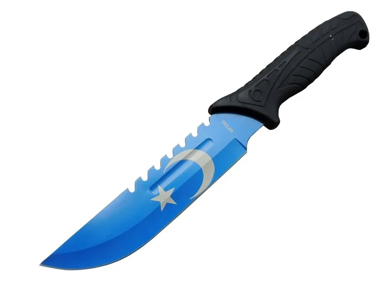 Ayyıldız Mf033bl Mavi Av Bıçağı 31cm - Testere Detaylı Bıçak, Kılıflı, Plastik Sap