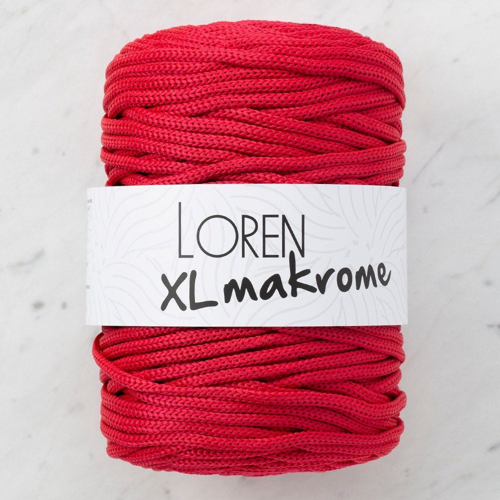 Loren XL Makrome Kırmızı El Örgü İpi - R048 - 33714