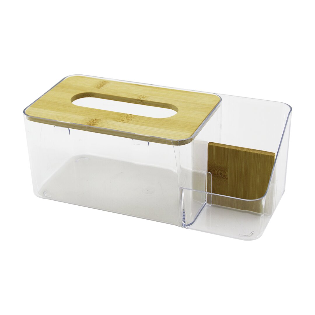 Bambu Kapakli  Peçeteli̇k - Organi̇zer  Mi̇ka Kri̇stal Plasti̇k   2+1 Bölmeli̇  11 X 24.5cm