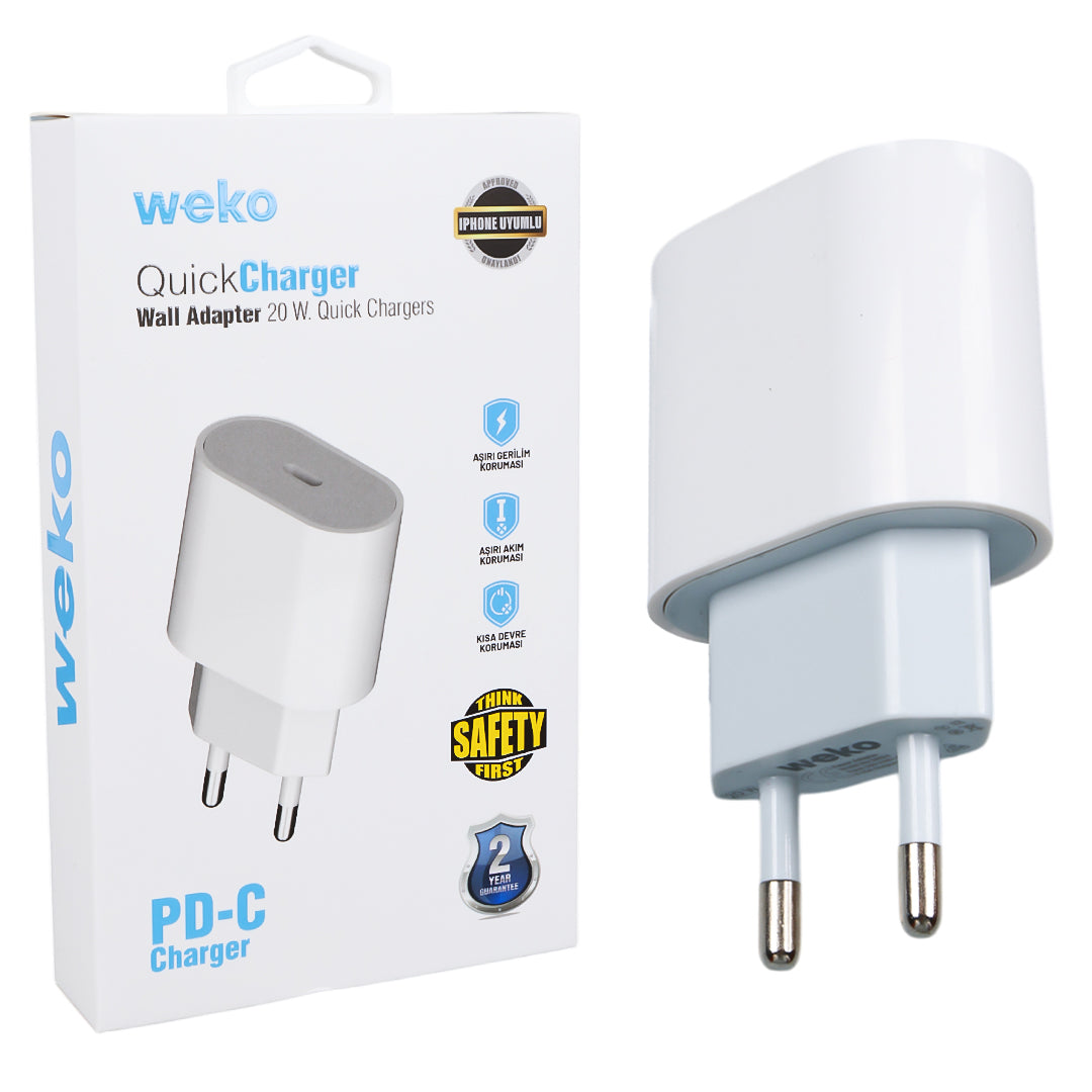 Beyaz Pd 20 Watt Iphone Type-c Hizli şarj Başliği