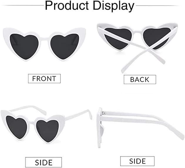 Beyaz Renk Kalp Gelin Düğün Gözlüğü 15x5 Cm