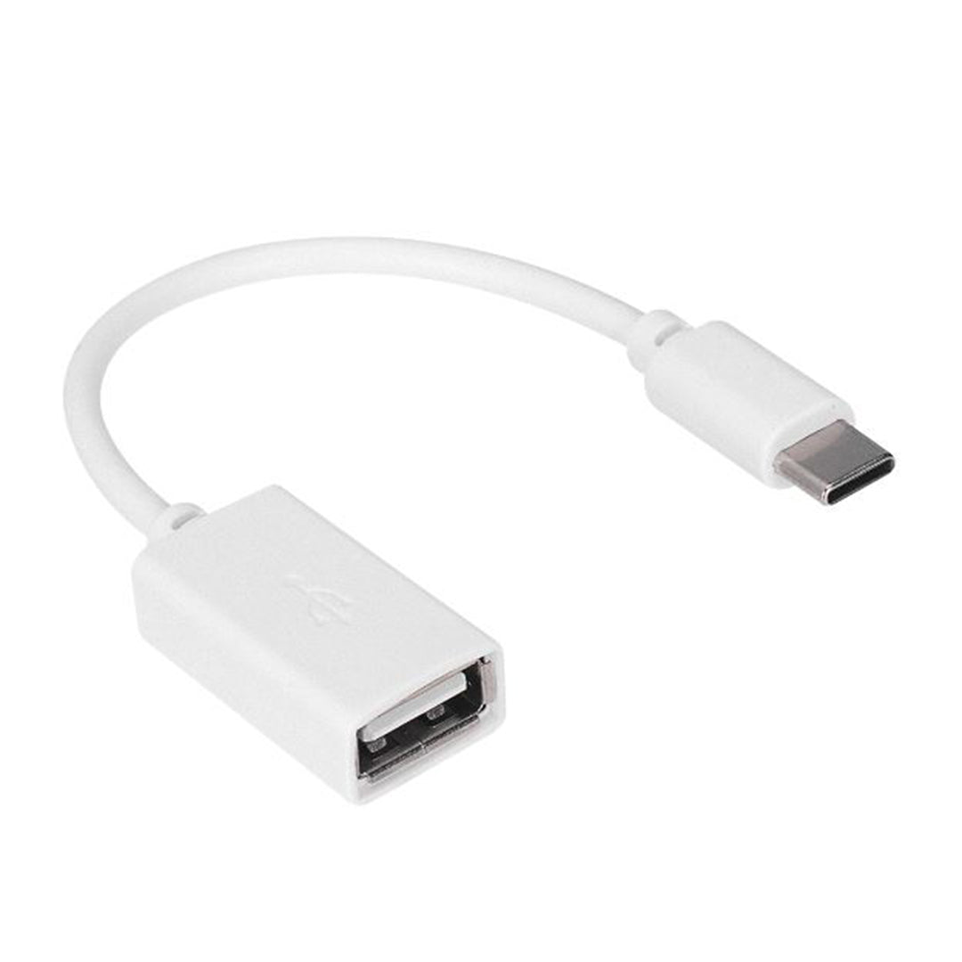 Белый конвертер USB (мама) - Type-C (папа) OTG 