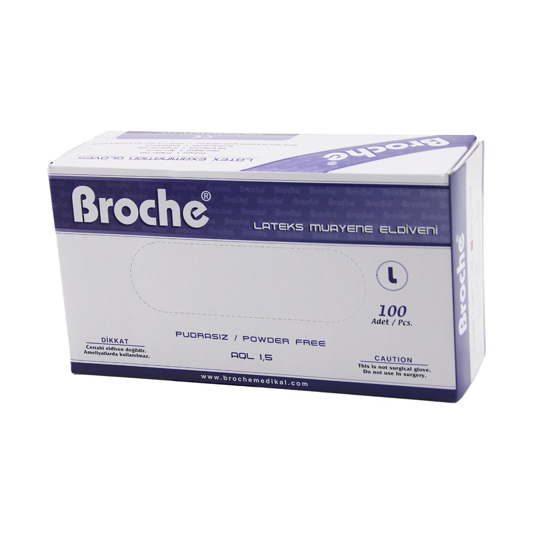 Broche  L  Pudrasız Muayene Eldıvenı 100lü