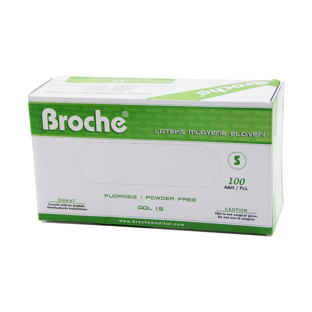 Broche  S  Pudrasız Muayene Eldıvenı 100lü