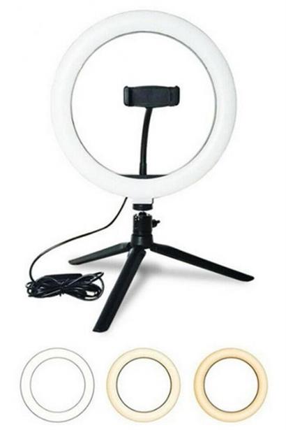 BUFFER® 10inç 26cm Youtube Instagram Tiktok Selfie  Stüdyo Video Fotoğraf Ring Light  Tripod Led Hal