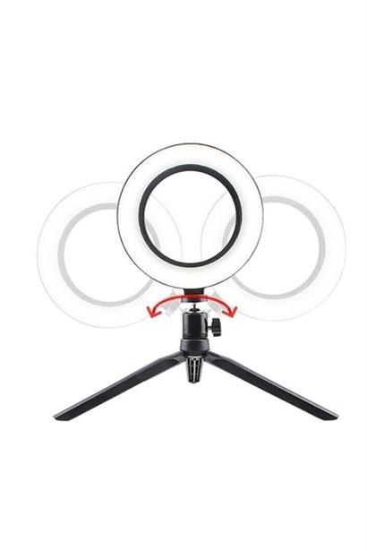 BUFFER® 10inç 26cm Youtube Instagram Tiktok Selfie  Stüdyo Video Fotoğraf Ring Light  Tripod Led Hal