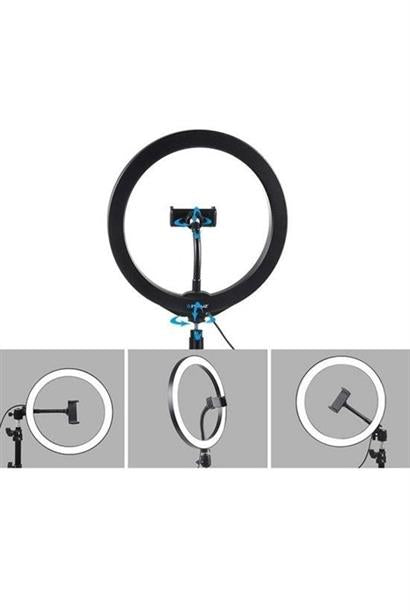 BUFFER® 10inç 26cm Youtube Instagram Tiktok Selfie  Stüdyo Video Fotoğraf Ring Light  Tripod Led Hal