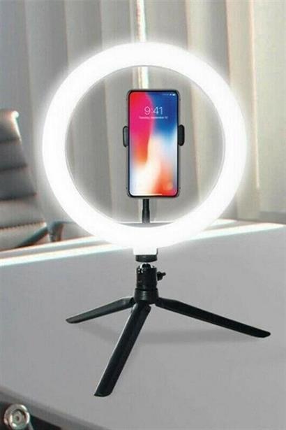 BUFFER® 10inç 26cm Youtube Instagram Tiktok Selfie  Stüdyo Video Fotoğraf Ring Light  Tripod Led Hal