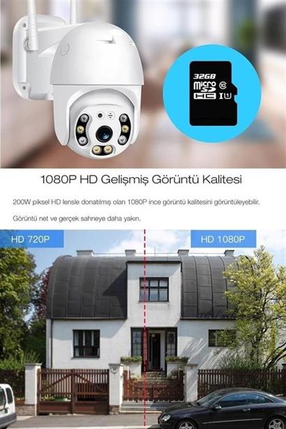 BUFFER® 20 MP HD Lens İç Dış Mekan Suya Danıklı IP Wifi Network Güvenlik Kamerası Wifi Kamera