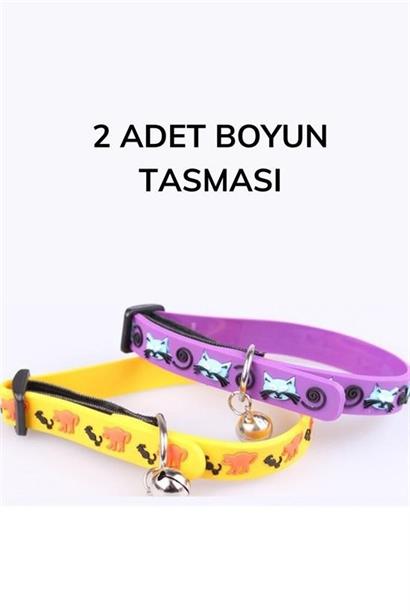 BUFFER® Çıngıraklı Zilli Sevimli Renkli Slikon Kedi Köpek Boyun Tasması