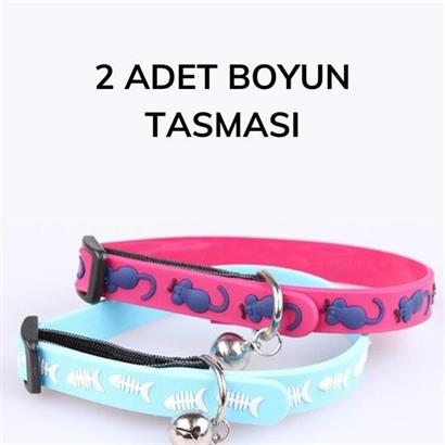 BUFFER® Çıngıraklı Zilli Sevimli Renkli Slikon Kedi Köpek Boyun Tasması