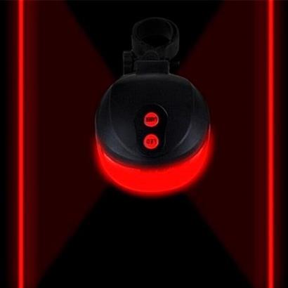 BUFFER® Çok Fonksiyonlu Pilli Bisiklet Led Lazer Işığı Arka Stop Lambası