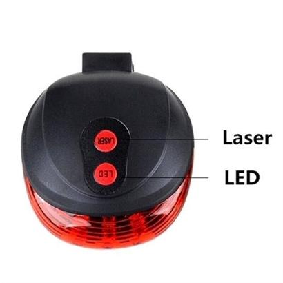 BUFFER® Çok Fonksiyonlu Pilli Bisiklet Led Lazer Işığı Arka Stop Lambası