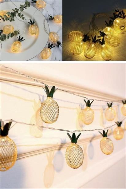 BUFFER® Dekoratif Pilli Pineapple Ananas Pilli Şerit Led Işık (1 Metre)