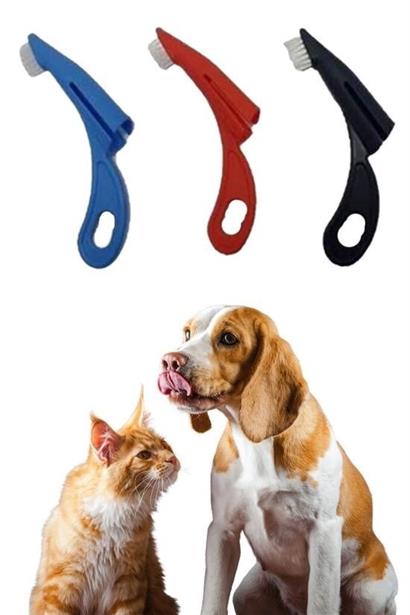 BUFFER®  Kedi ve Köpek Parmak Geçmeli Diş Bakım Fırçası Evcil Hayvan Diş Tartar Plak Temizleme