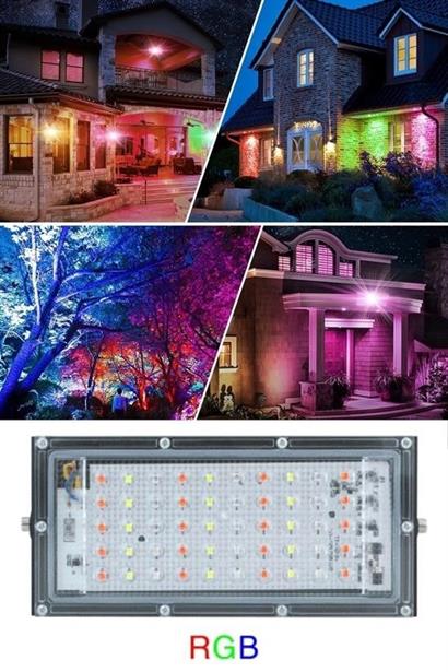 BUFFER® Kumandalı Led Işık Dış Cephe Aydınlatması Çok Renkli RGB Led Panel Işık PartiLed Aydınlatma