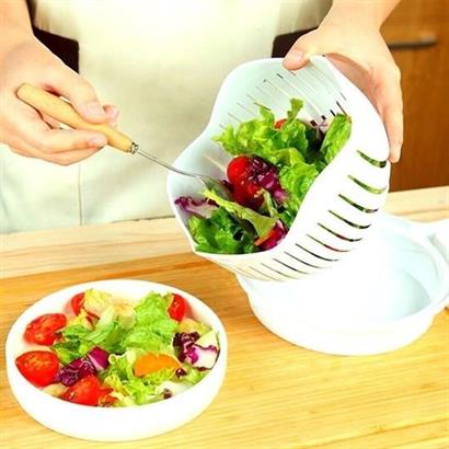 BUFFER® Pratik Salata Yapma Kasesi Kolay Salata Yapma Aparatı Tabağı