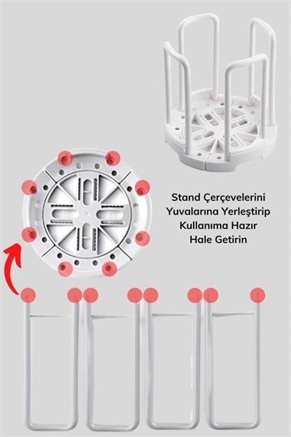 BUFFER® Tabak Bardak Kase Standı Bulaşık Kurutma Tutucu Mutfak Düzenleyici Organizatör