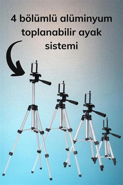 BUFFER® Taşıma Çantalı 130 cm Profesyonel Alüminyum Kamera Tripodu