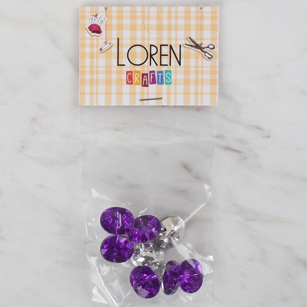 Loren Crafts mor 8 li düğme - 236