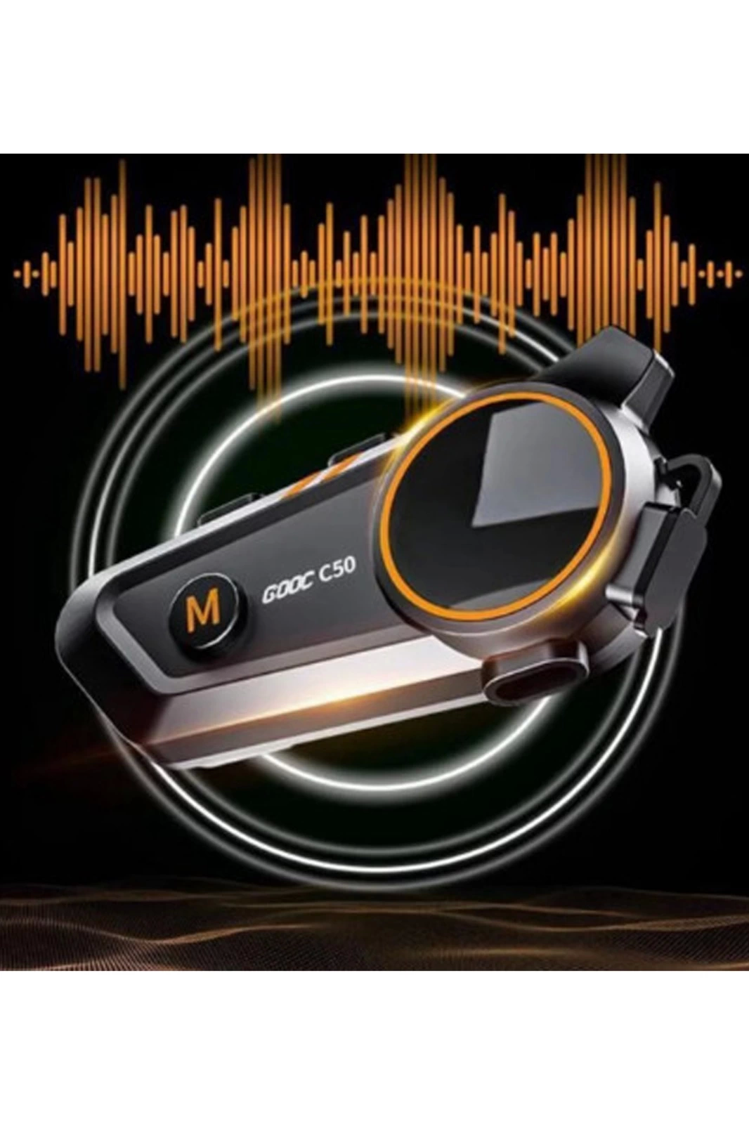 C50 Motosiklet Intercom Kask Kulaklık 1000 Mah Rgb Işıklı Bluetooth Kulaklık Ip67