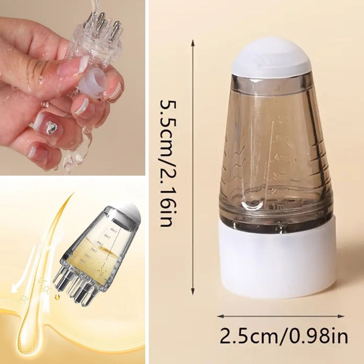 Mini Saç Derisi ve Cilt Bakım Serum Aplikatörü Saç Serum Şişesi