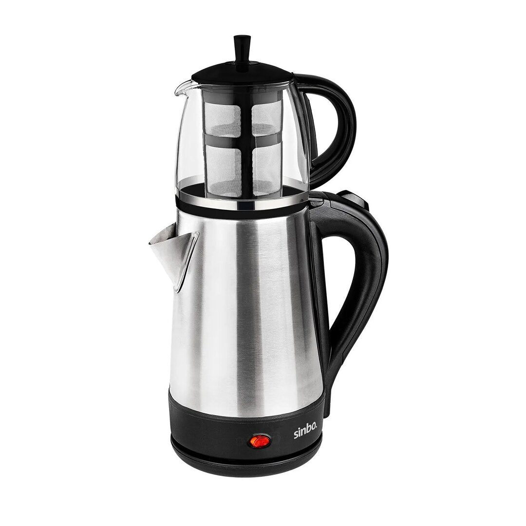 Cam Demlikli Elektrikli Çelik Çaycı Seti 1600W - 1.7Lt - 0.7Lt  Stm-5836