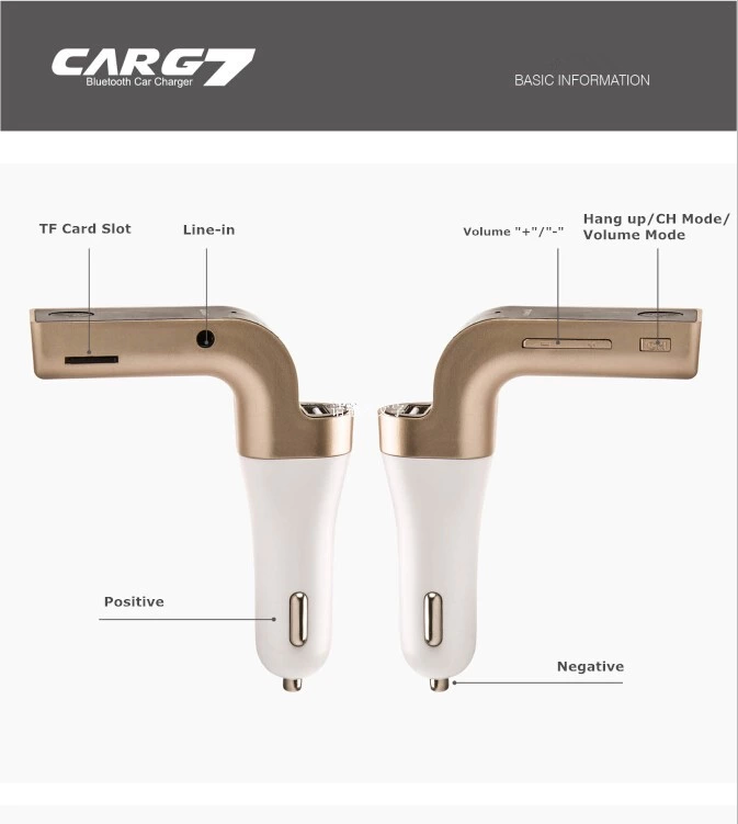 Carg7 Bluetooth Araç Fm Transmitter Usb Girişli