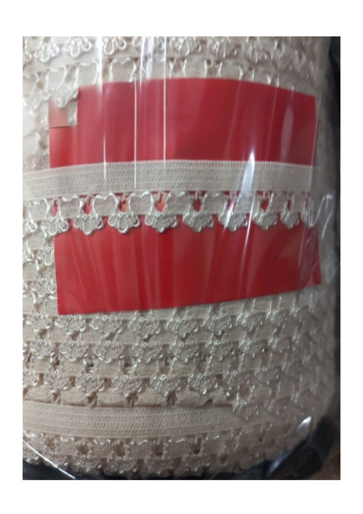 Çamaşır Lastiği Dantelli 1 cm 75 Metre 1 Top Krem