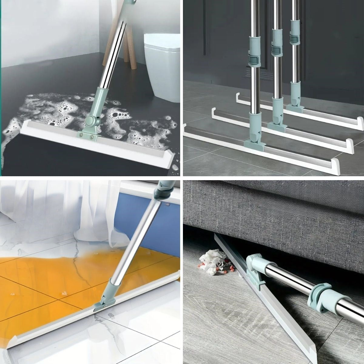 Teleskopik Oynar Başlıklı Cam,Zemin Silme Aparatı Çekçek