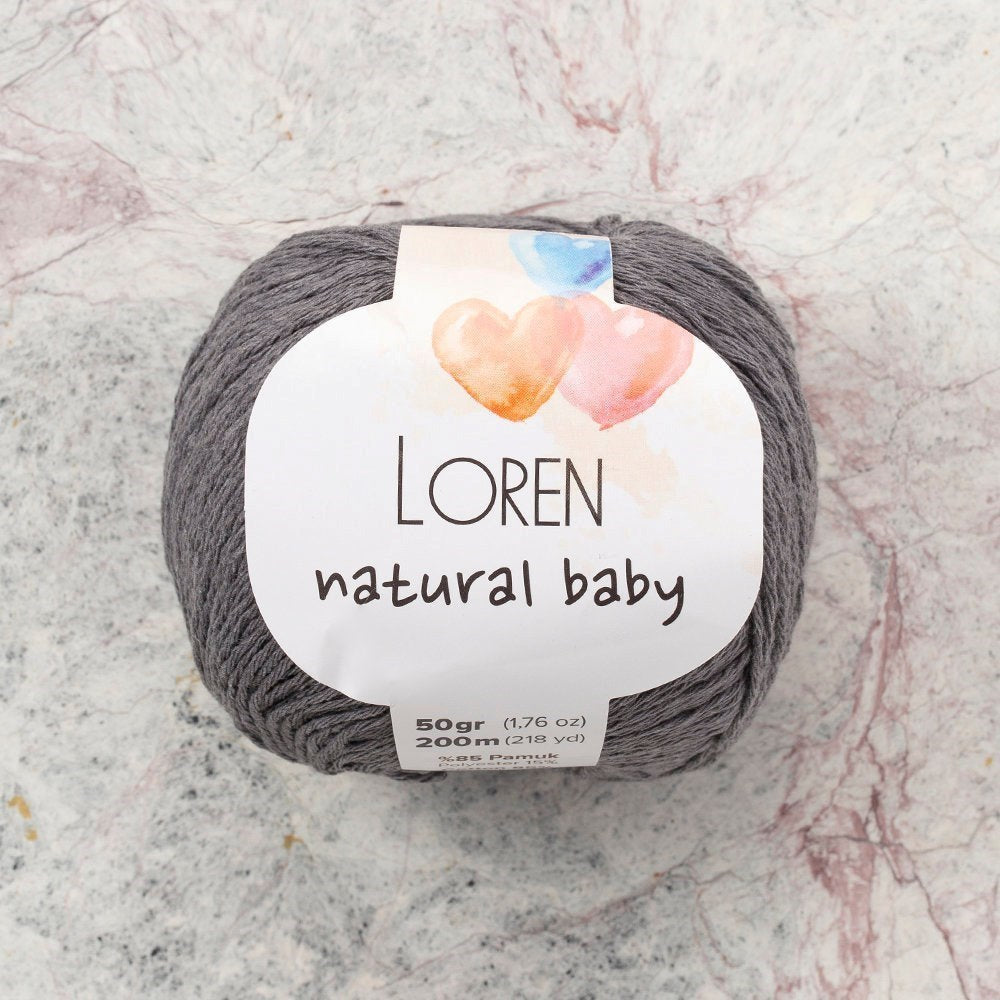 Loren Natural Baby Gri El Örgü İpi - R082 - 33946