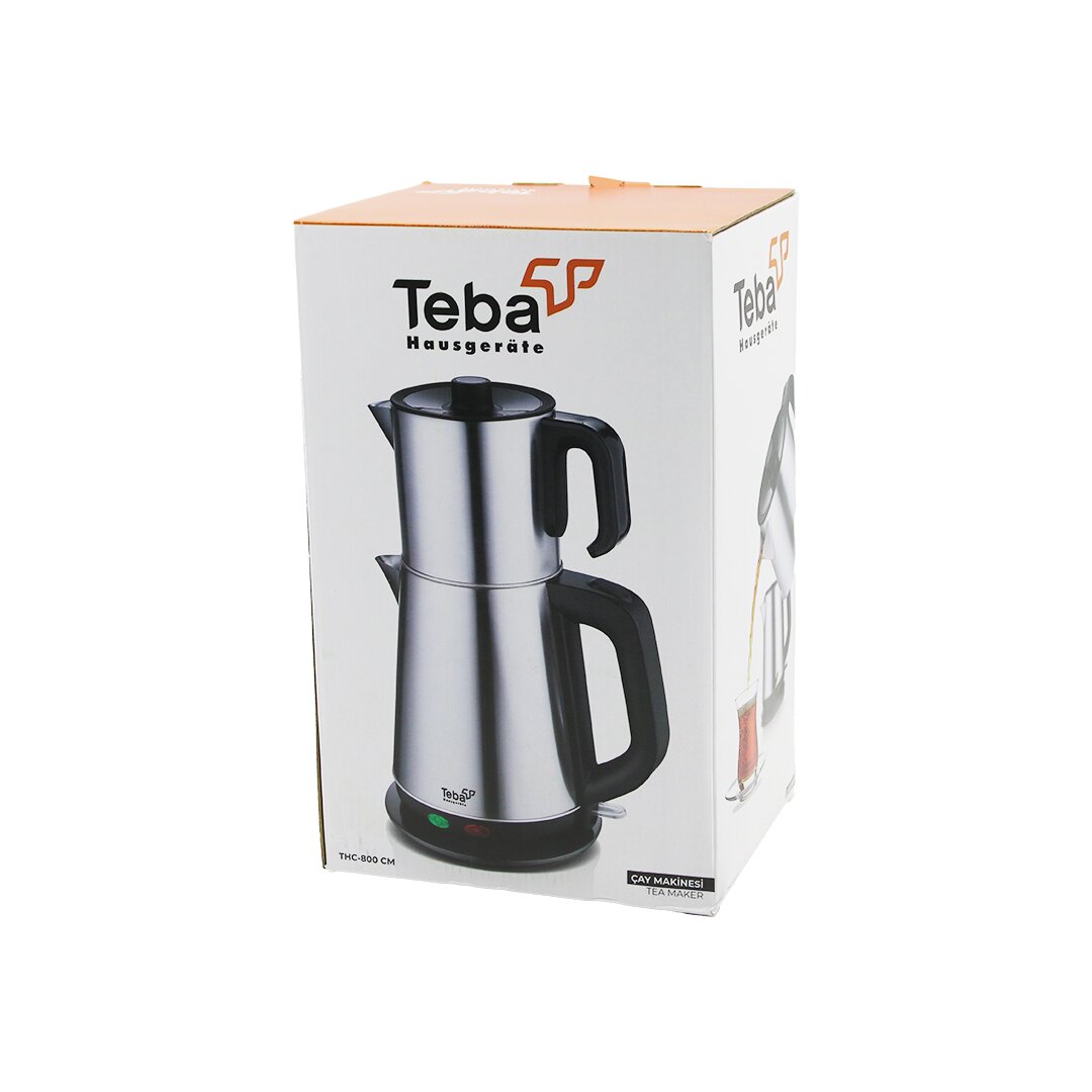 çeli̇k  Elektri̇kli̇ çay Maki̇nesi̇  çayci  Seti̇  1500w 1.8lt+ 0.8lt 360° Taban Gi̇zlı Rezi̇stans Thc-800 Cm