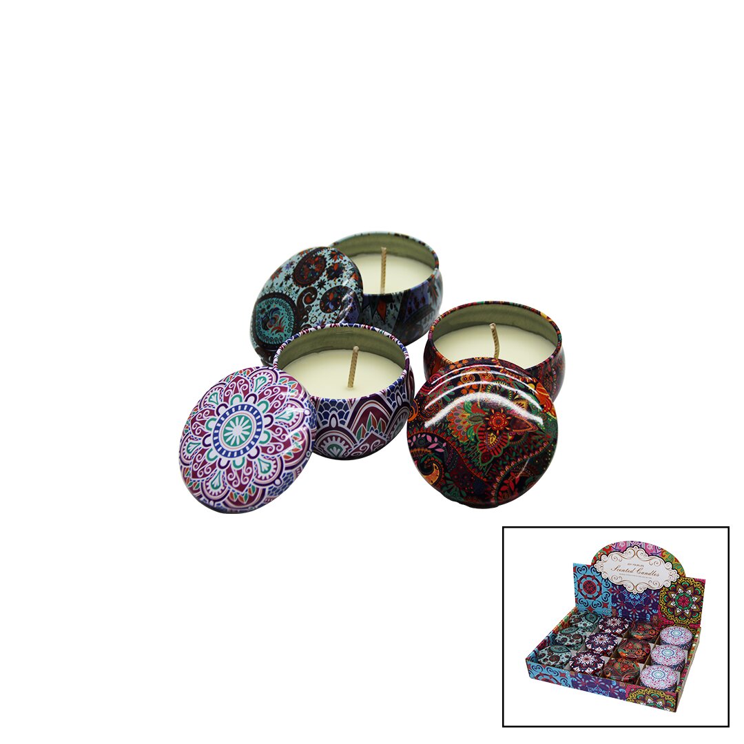 Cented Candles Küçük çi̇ni̇ Desen Kutulu Kokulu Mum