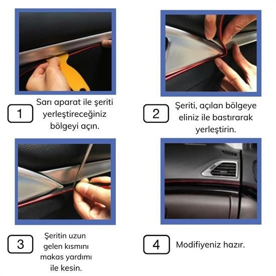 Синяя декоративная лента AutoTrim для автомобиля, эластичная, резиновая, простая установка, 5 метров