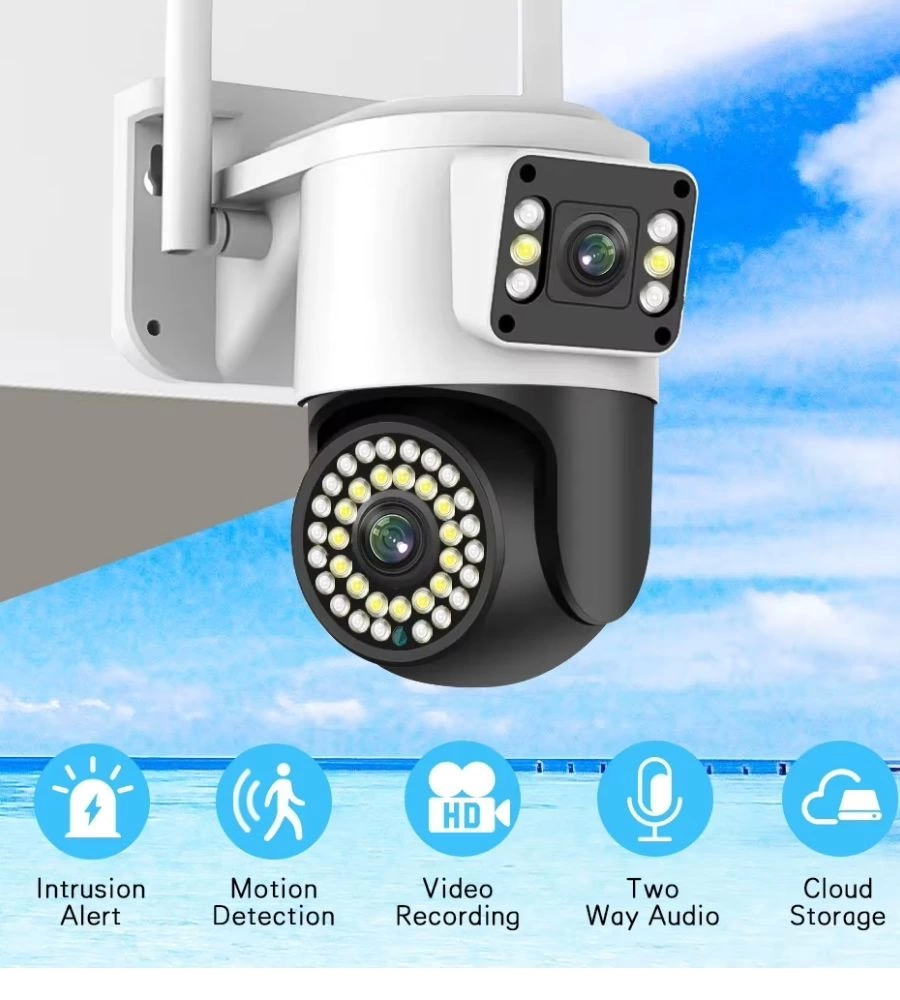 4mp Yoosee Çift Lens Ip Kamera - Wıfı Açık Otomatik İzleme, Su Geçirmez Kablosuz Güvenlik Ev Kamera