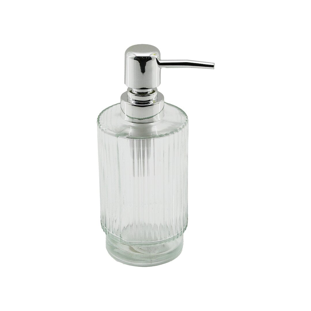 çi̇zgi̇ Desenli̇ şeffaf Cam Sivi Sabunluk 330 Ml