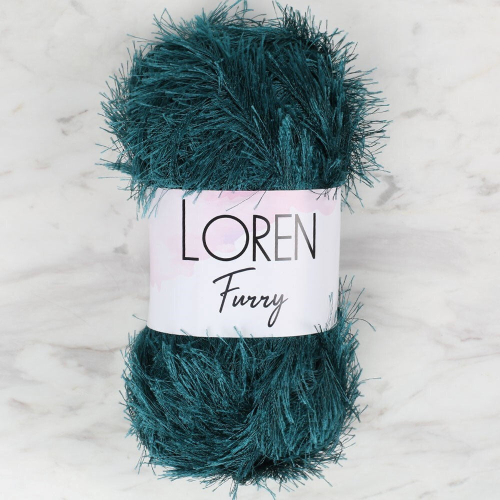 Loren Furry Petrol Mavisi El Örgü İpi - RF039 - 34057