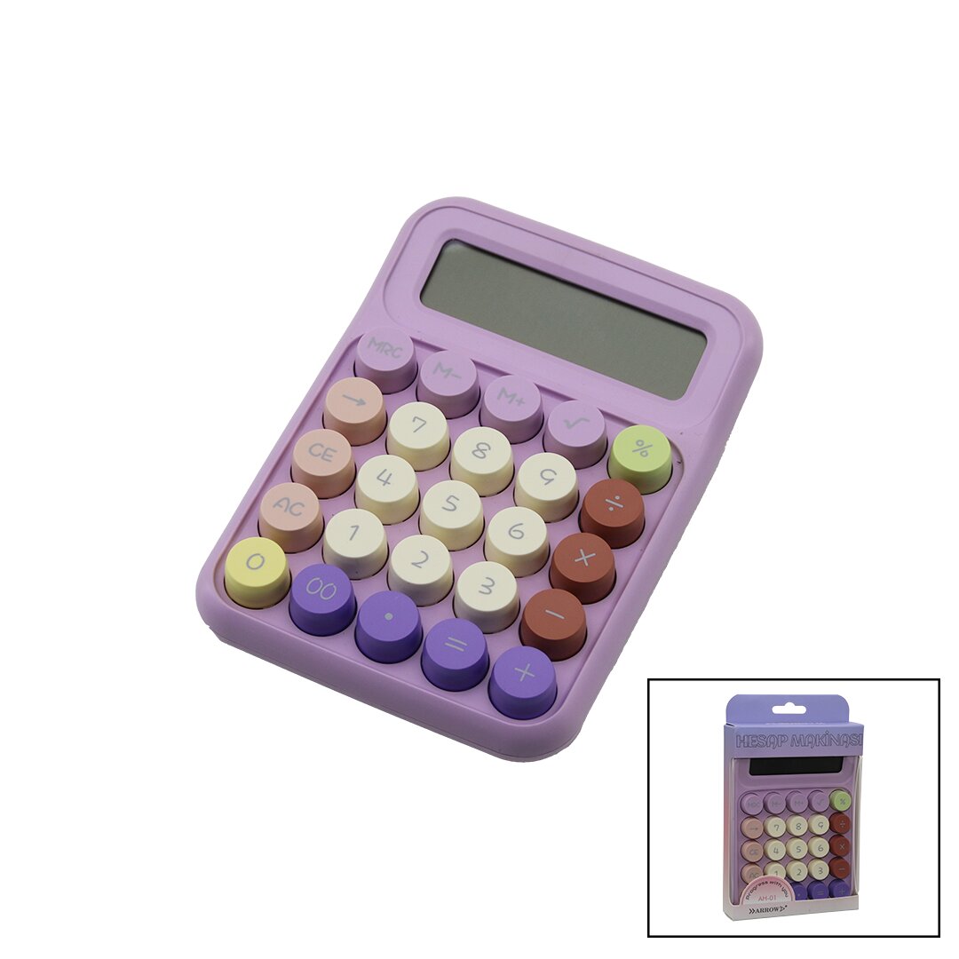 Dakti̇lo Tuş Modeli̇  12 Haneli̇ Hesap Maki̇nesi̇ Mi̇x Renkli̇  Pi̇lli̇  15.7 X 11.1 X 2.7cm   166gr