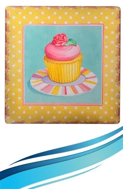 Decotown Duvar Panosu 40*40 Cup Cake Muffin Motifli Duvar Süsü