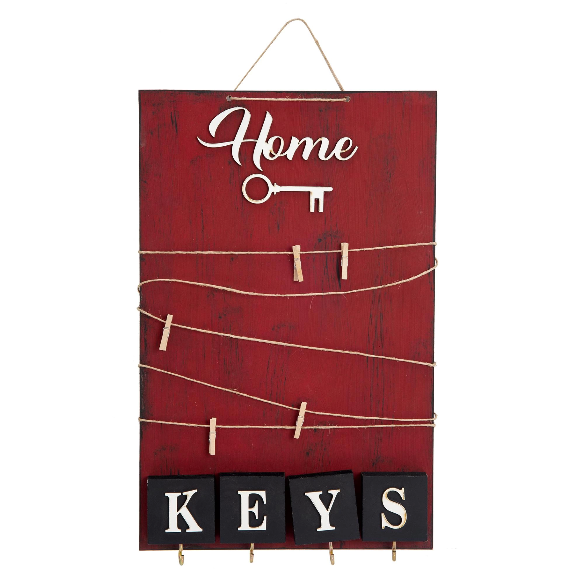 Dekoratif Home Keys Ahşap Resimlik Ve Notluk (kırmızı)