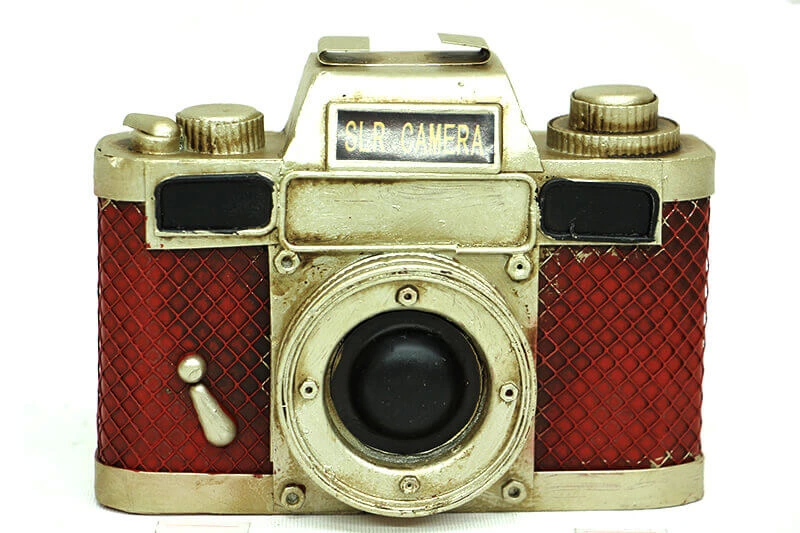 Vintage Tasarım Dekoratif Metal Fotoğraf Makinesi