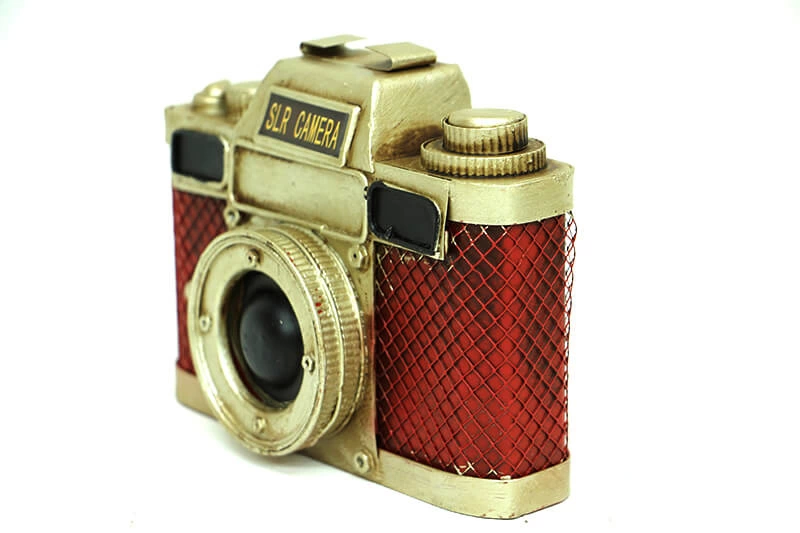 Vintage Tasarım Dekoratif Metal Fotoğraf Makinesi