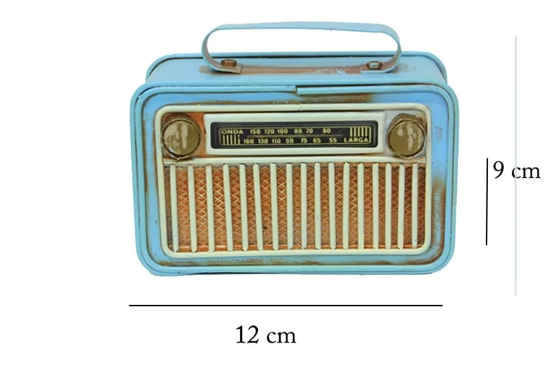 Vintage Tasarım Dekoratif Metal Radyo