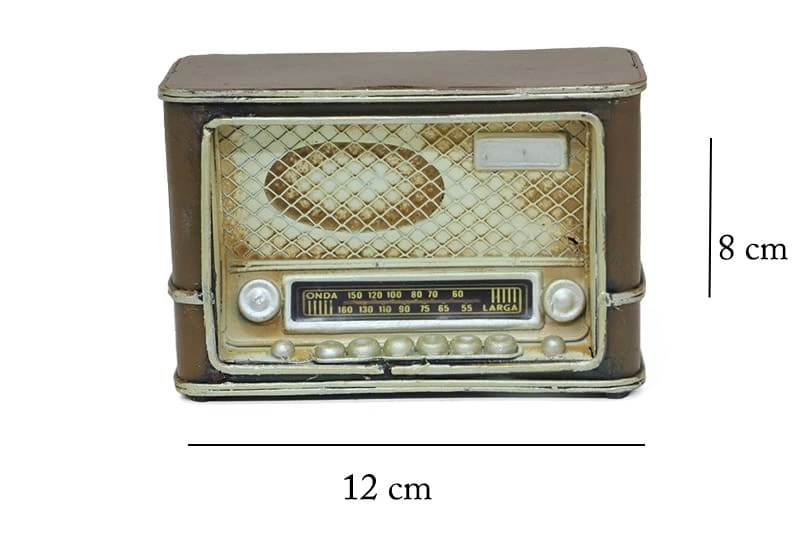 Vintage Tasarım Dekoratif Metal Radyo