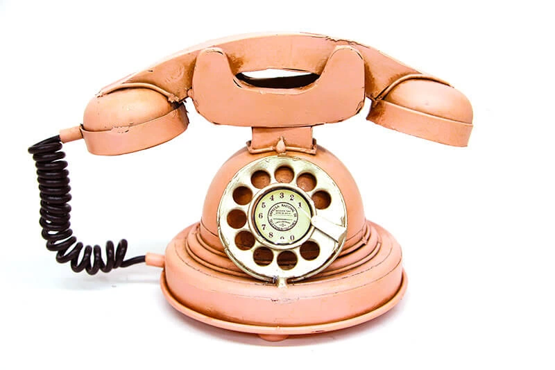 Vintage Tasarım Dekoratif Metal Telefon